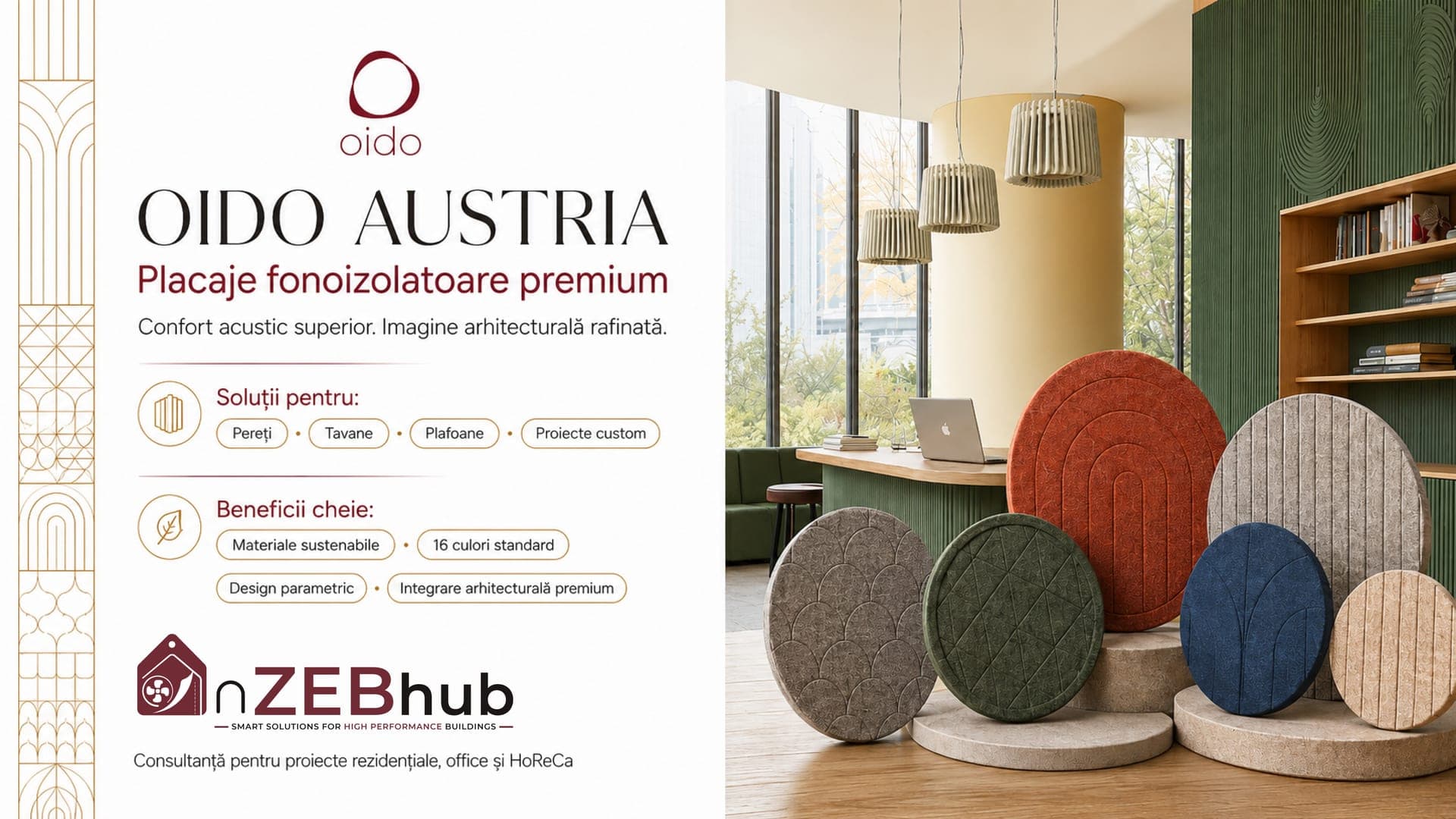 Oido Austria — panouri acustice decorative, la nZEBhub
